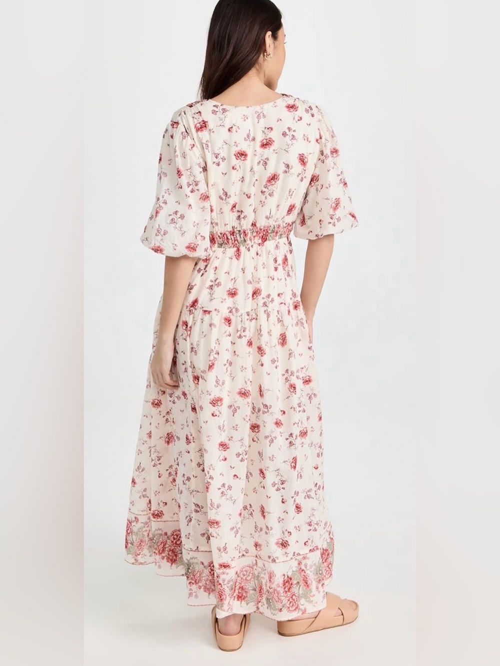 Free People Lysette Ivory Floral Maxi Dress Tea Combo Print Rose Sz S - Picture 5 of 16